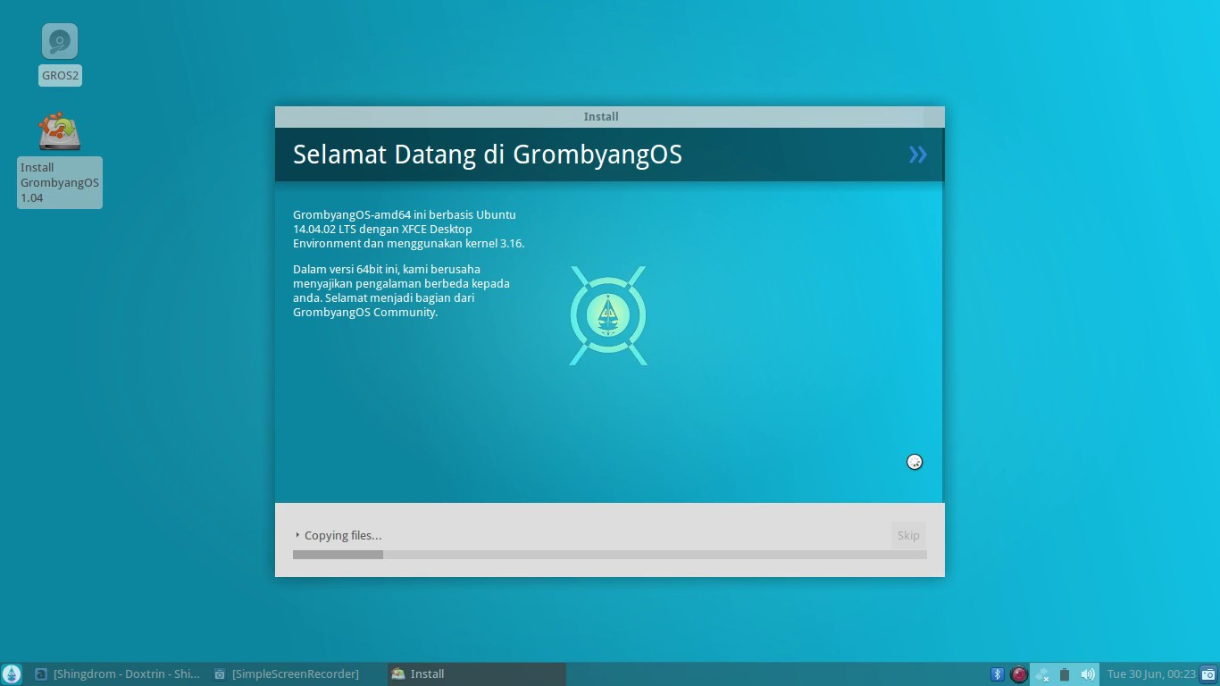Proses Installasi grombyangOS