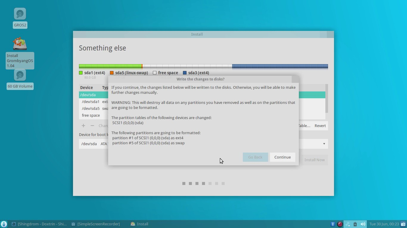 Write Disk Installasi grombyangOS